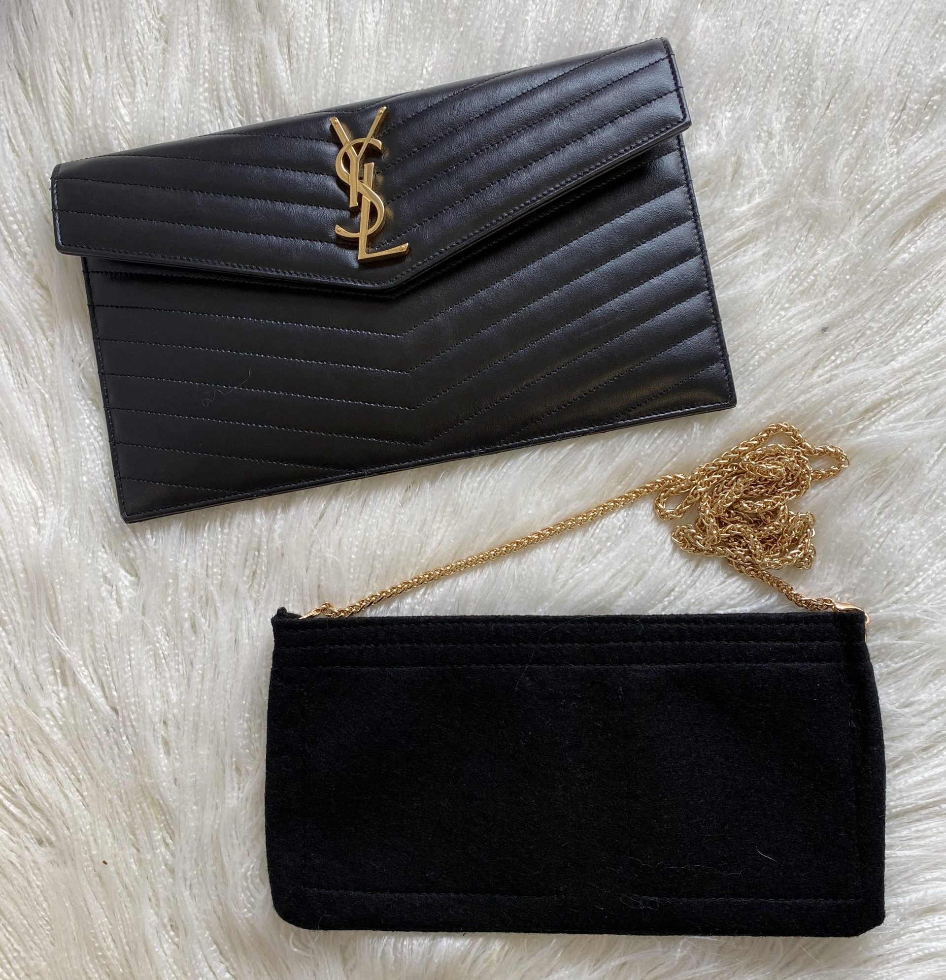 Black Saint Laurent Monogram Matelasse Cassandre Zip Pouch Clutch Bag –  Designer Revival