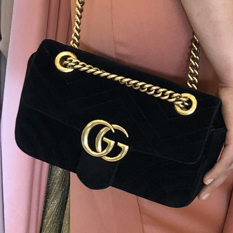 bianca_petry styled with the @gucci marmont velvet bag in red Hire