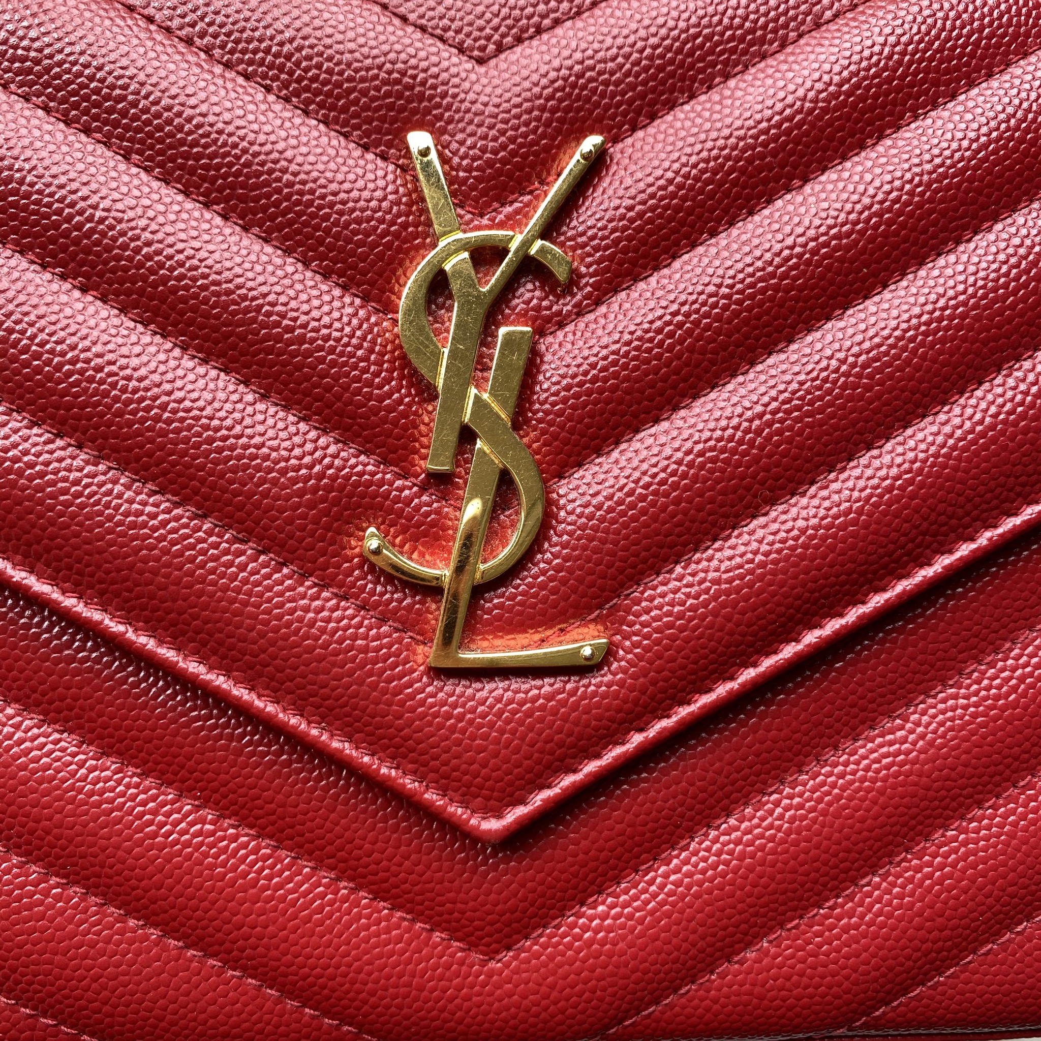 Replica YSL Fake Saint Laurent WOC Cassandra Chain Wallet In Black Leather  for Sale